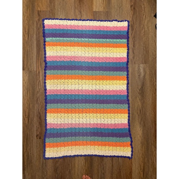 Handmade Crochet Blanket Baby / Kids - Picture 1 of 9